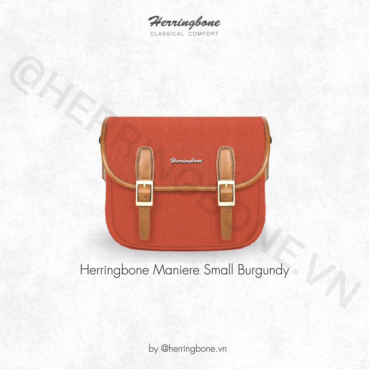 Herringbone Maniere Small Burgundy