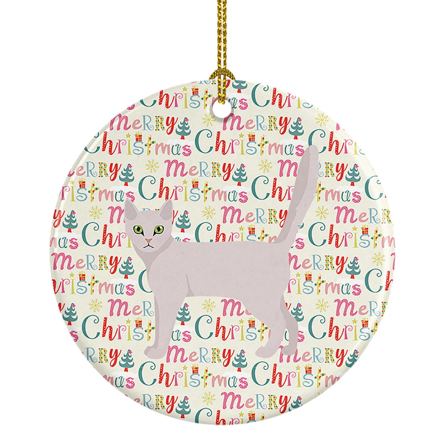 Burmilla Cat Christmas Ceramic Ornament