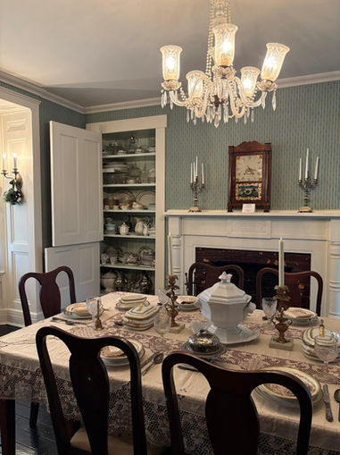 Image of the dining room at historic home Lane Place, home of the Montgomery County Historical Society.