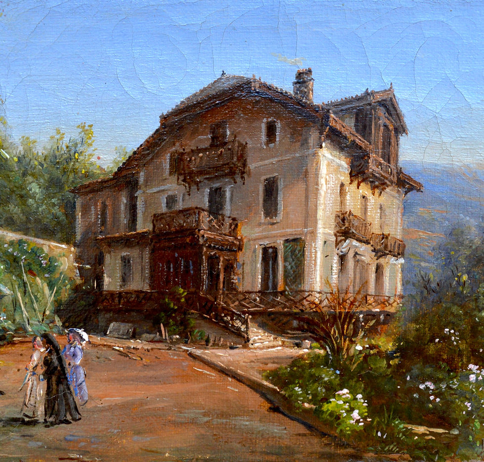 Miniature : DEFER Jules (1803-1902) « La Reine Victoria au Chalet des Rosiers, Menton »