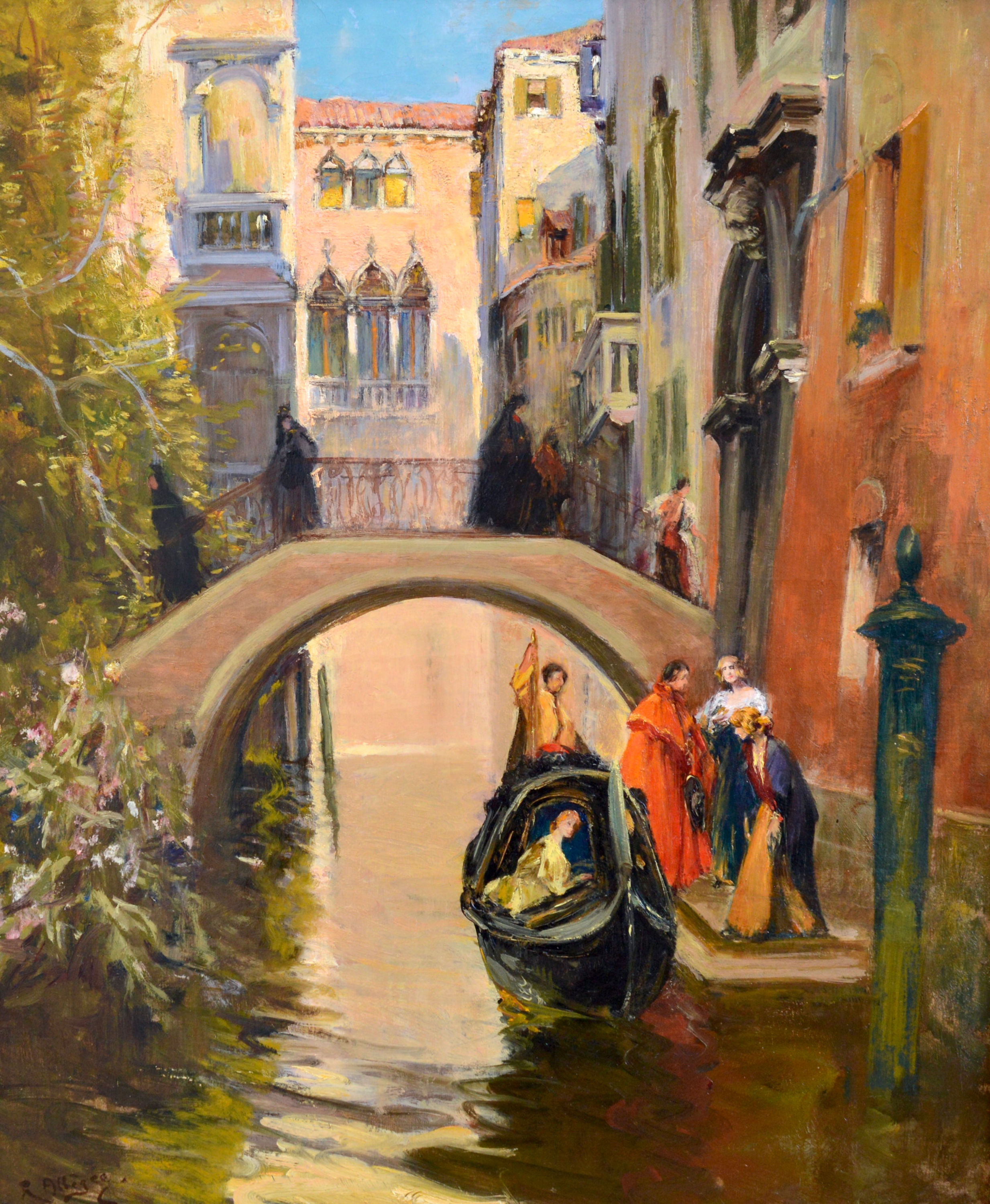 ALLEGRE Raymond (1857-1933)  « Canal in Venise, Italia »