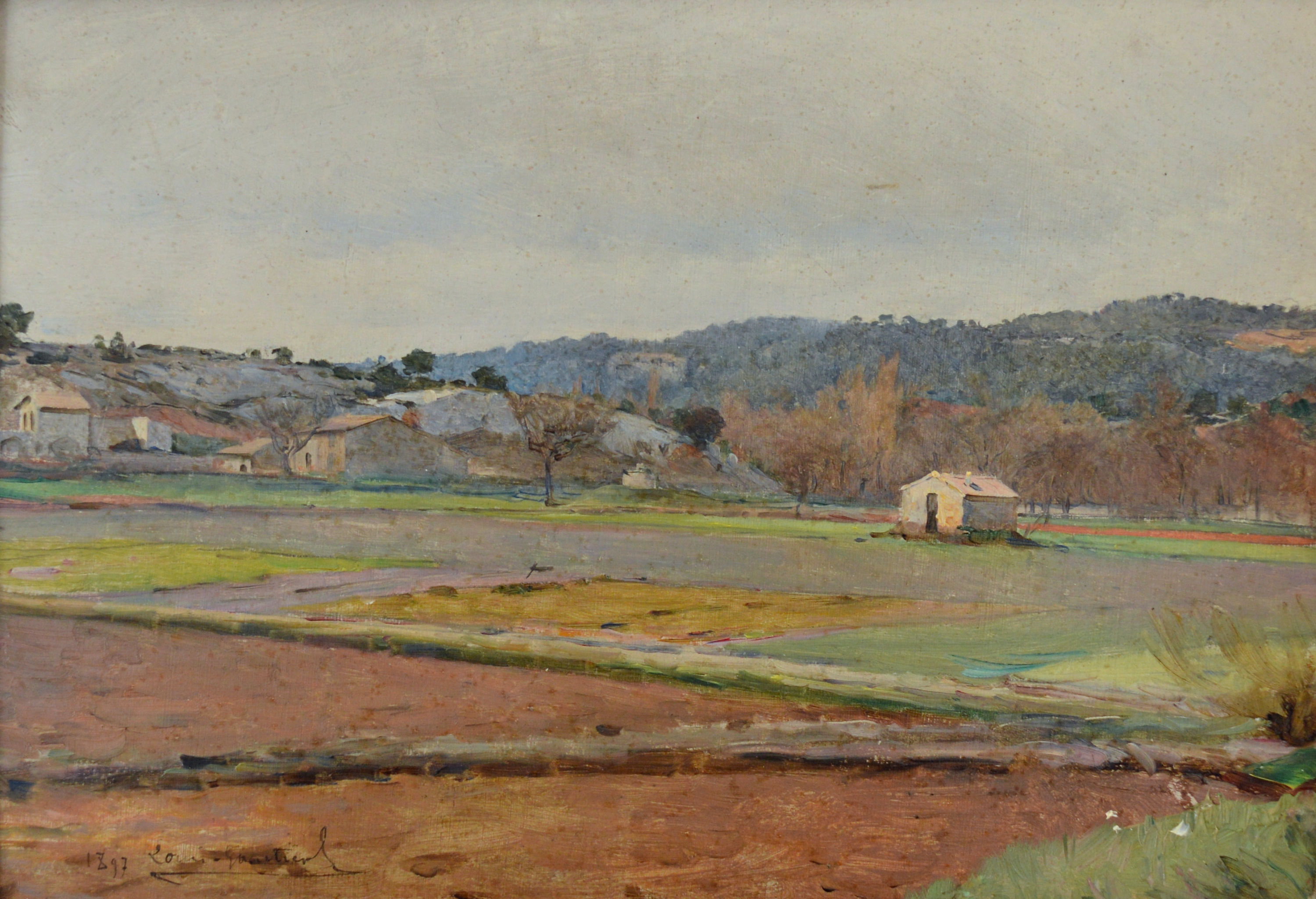 GAUTIER Louis (1855-1947) " Campagne à Aix en Provence, 1897"
