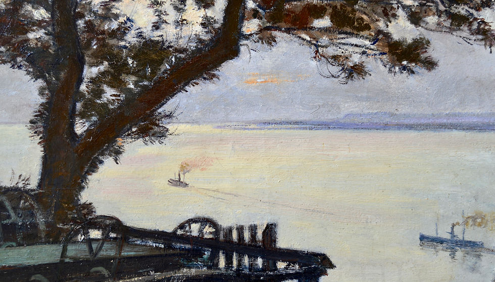 Miniature : Paul de CASTRO (1882-1940)  « Guinguette sur les bords de Seine » Rouen Honfleur