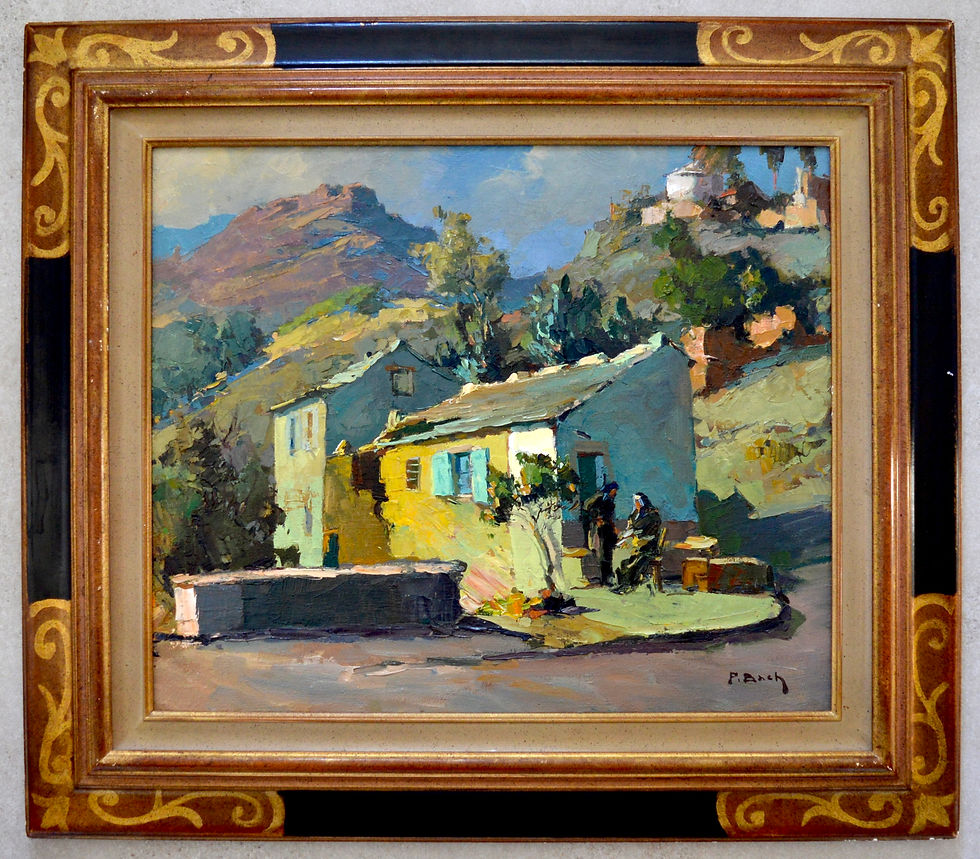 Miniature : BACH Pierre (1906-1971) "Hameau en Corse "