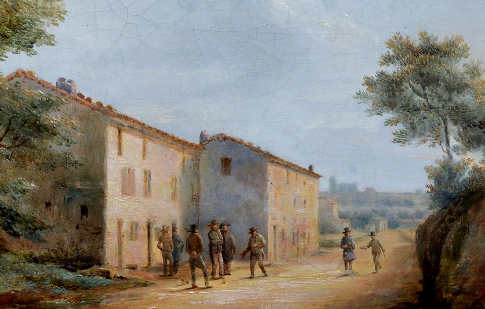 Miniature : BONNET Denis (1789-1877)  « Joueurs de boules à Carpentras, 1828 »