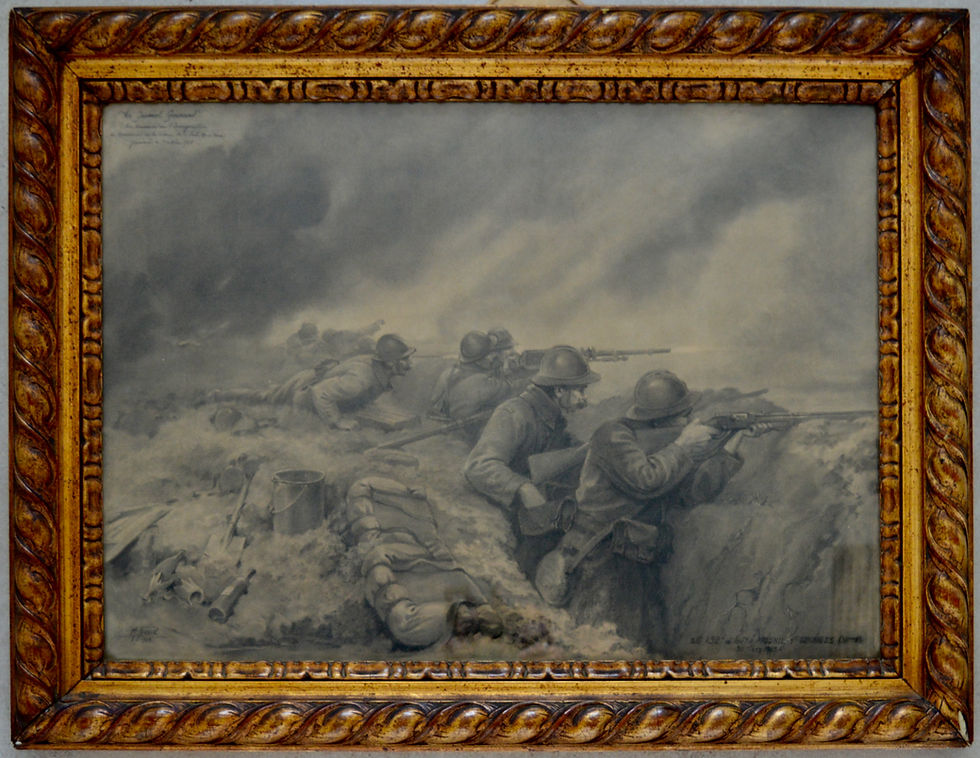Thumbnail: PIERRE Marcel (1897-1969) "Soldiers in the trench - The 132nd Infantry Regiment at Mesnil Saint-Georges, 1918"
