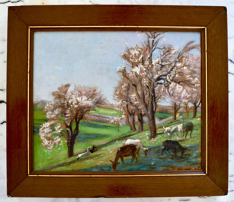 Miniature : GRIVOLAS Pierre (1823-1906)  « Troupeau de chèvre en Provence dans le Ventoux »
