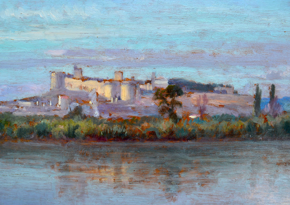 Miniature : SAÏN Paul (1853 - 1908) " Fort Saint-André à Villeneuve-lez-Avignon (Gard)"