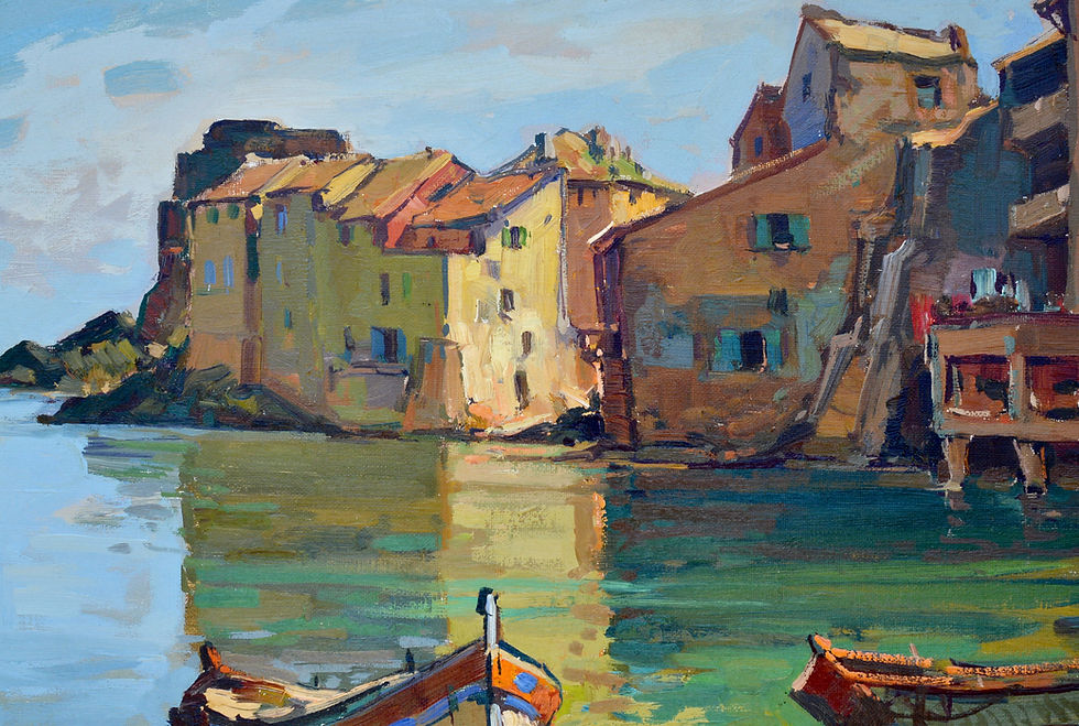 Thumbnail: BACH Pierre (1906-1971)  "The port of Erbalunga in Corsica"
