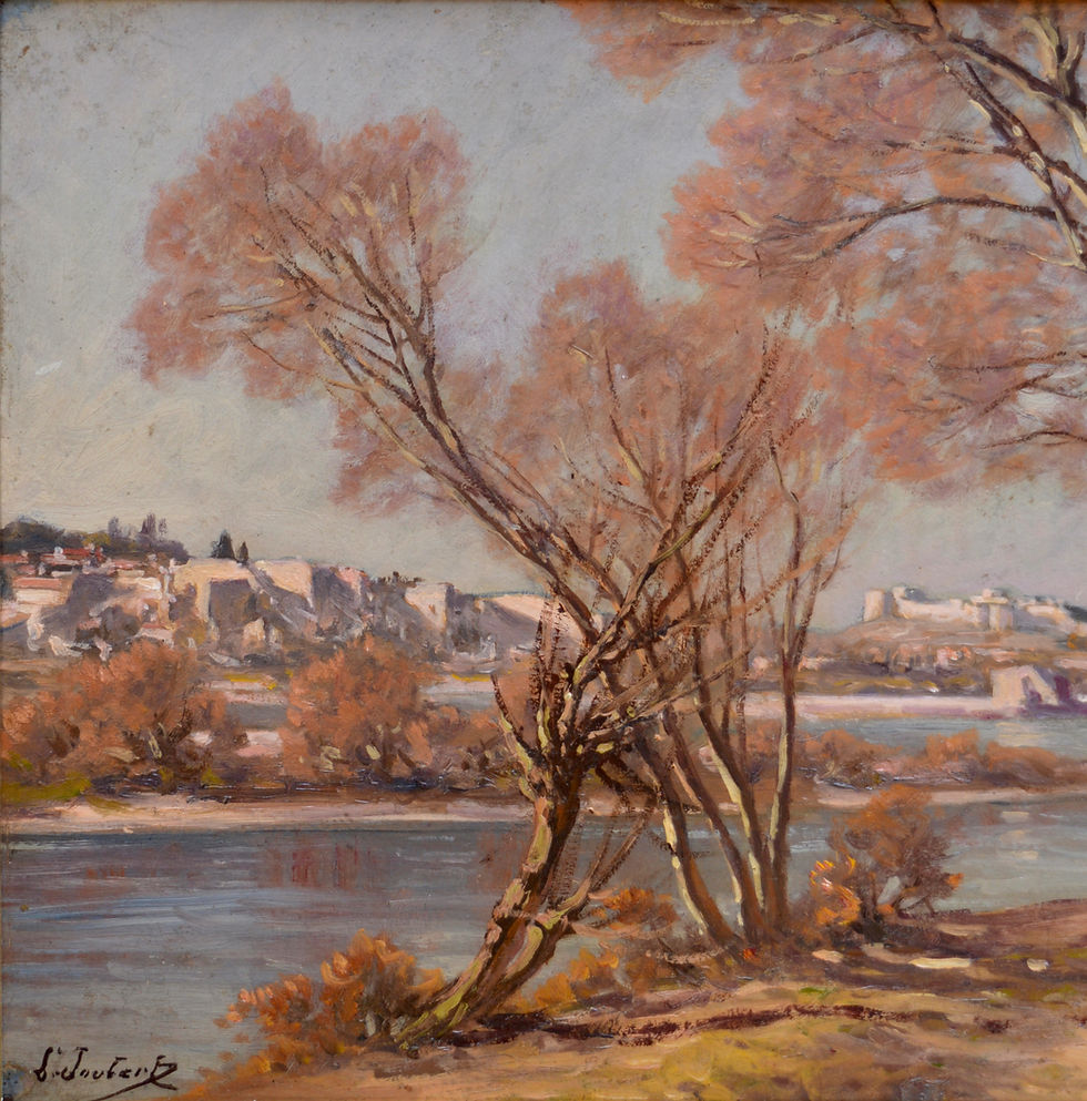Miniature : JOUBERT Léon (1851-1928) " Vue de Villeneuve les Avignon "
