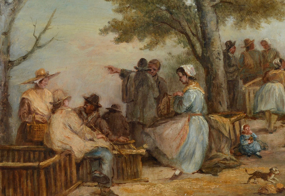 Miniature : BONNET Denis (1789-1877) « Le marché aux cochons à Carpentras »