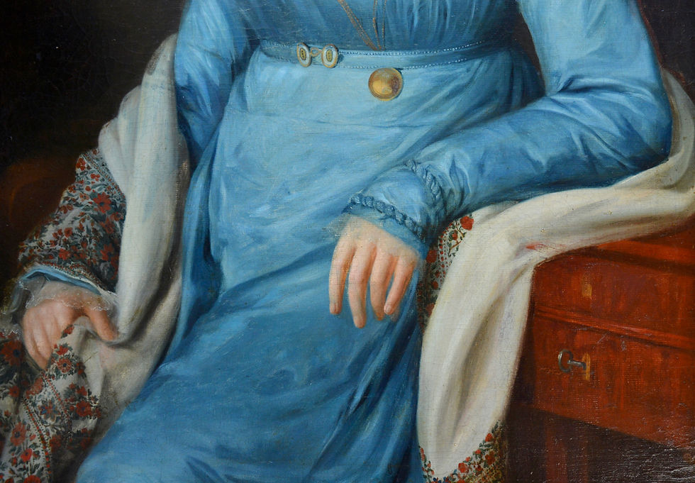 Miniature : Mademoiselle RIVIÈRE (XVIII-XIXe) « Portrait de femme au diadème de perles »