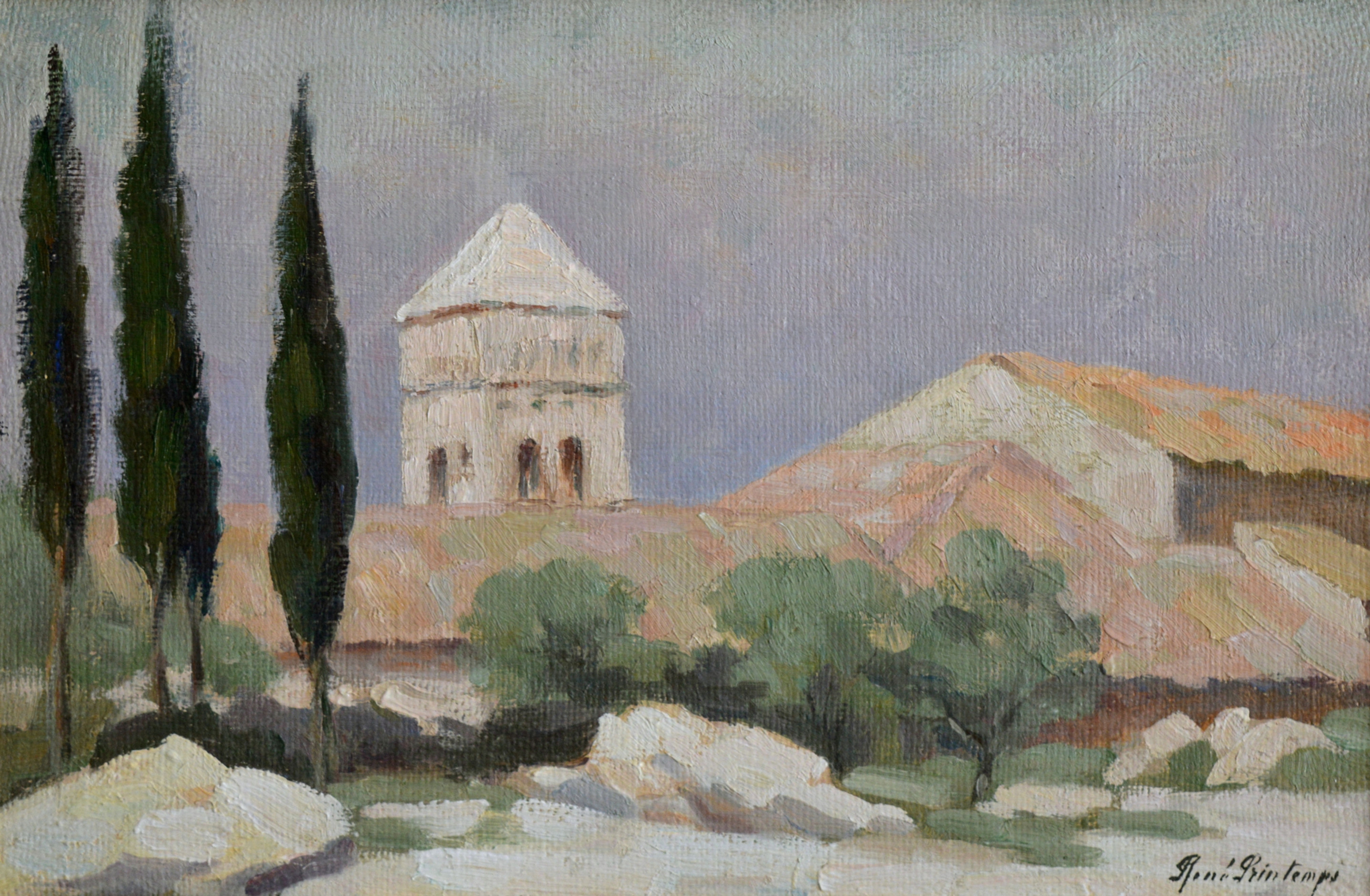 PRINTEMPS René (1911-1985) "View of Saint-Paul de Mausole in Saint Rémy de Provence"