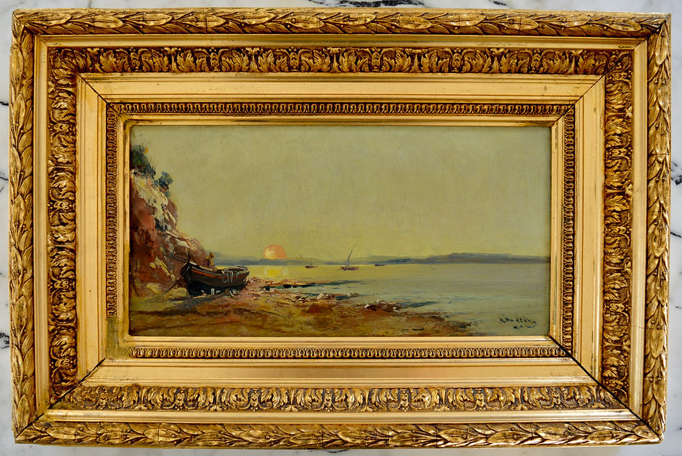 Miniature : NATTERO Louis (1870-1915) " Plage au soleil couchant, Marseille "