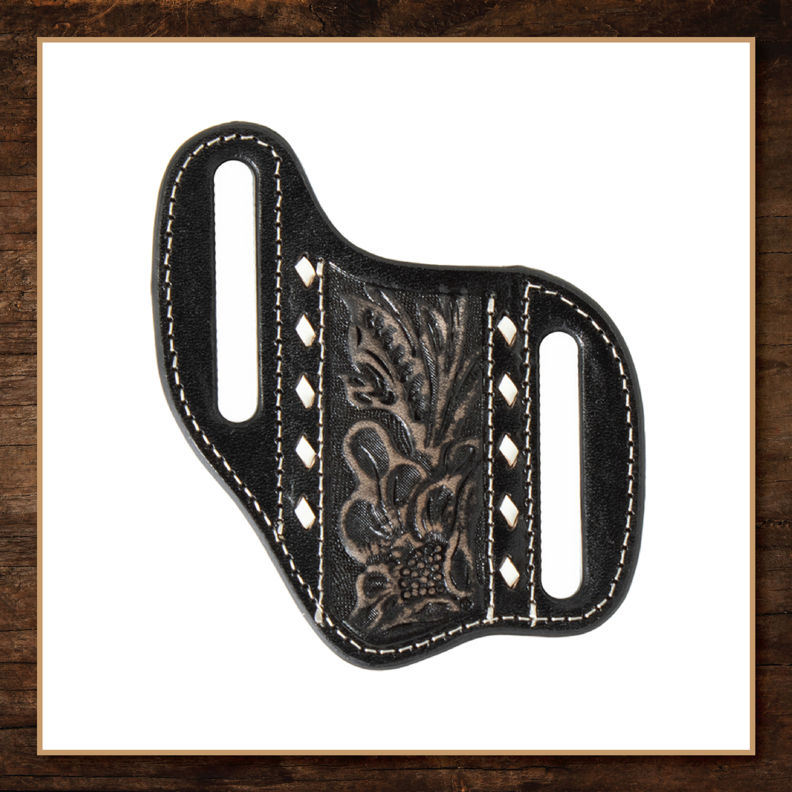 Nocona Floral Embossed Black Flat Knives