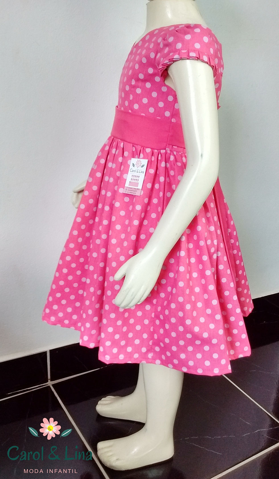 Miniatura: Vestido Infantil com Decote nas Costas - 1, 3, 5, 6 e 8 anos