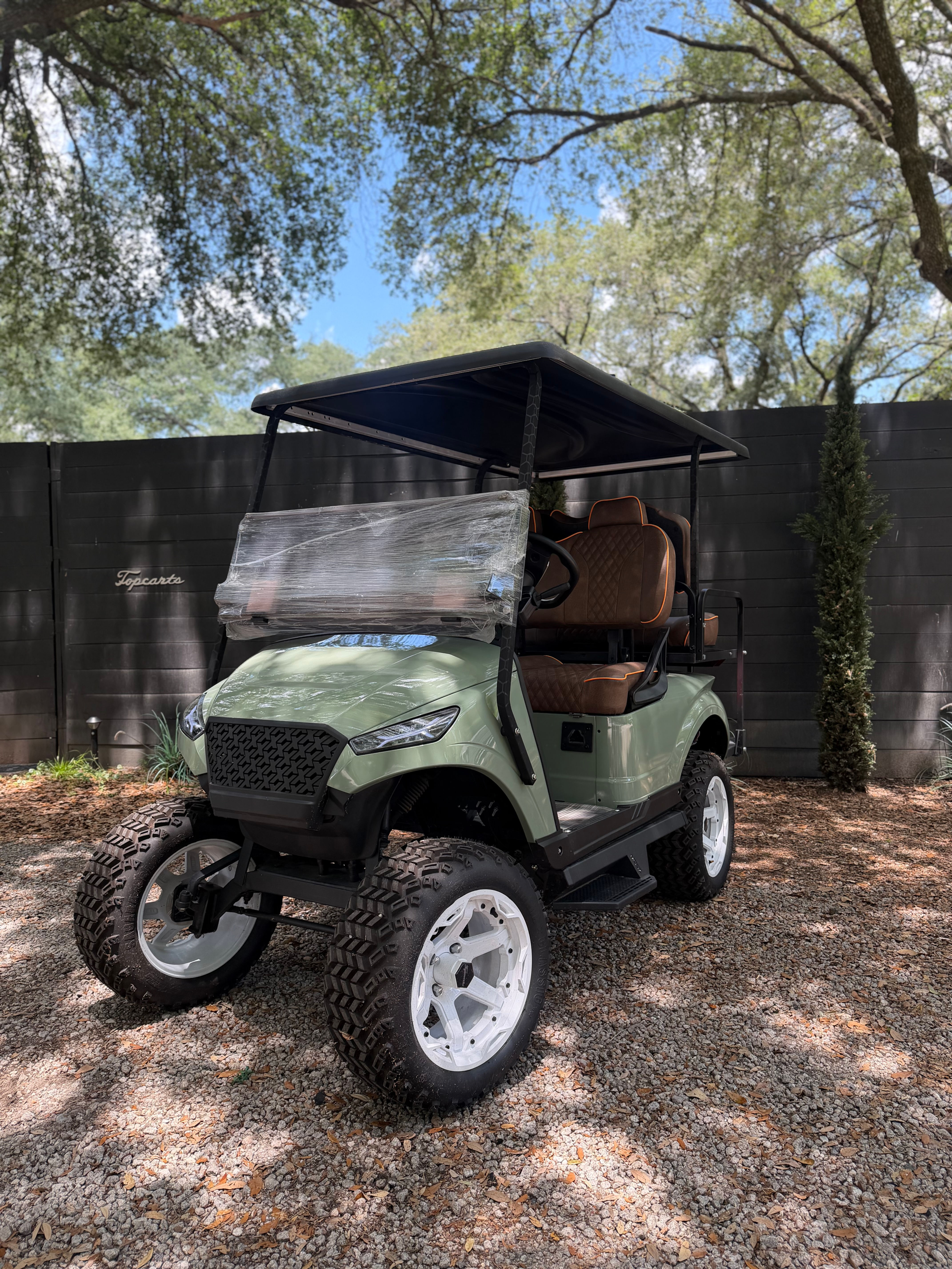 TOPCART CUSTOM STORM EZGO PREMIUM ELITE LITHIUM GOLF CART 48V- SAGE GREEN