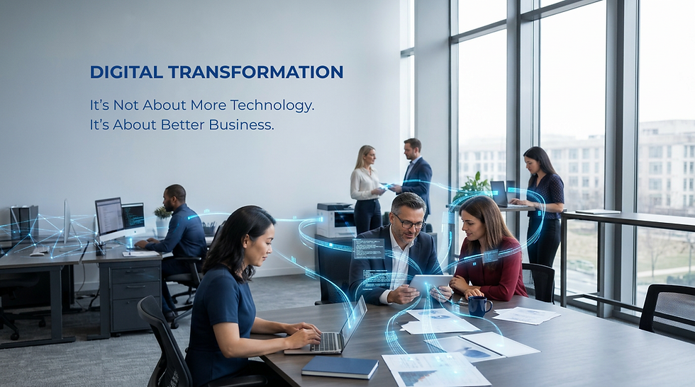 Digital transformation connecting people, technology and business processes for better business operations