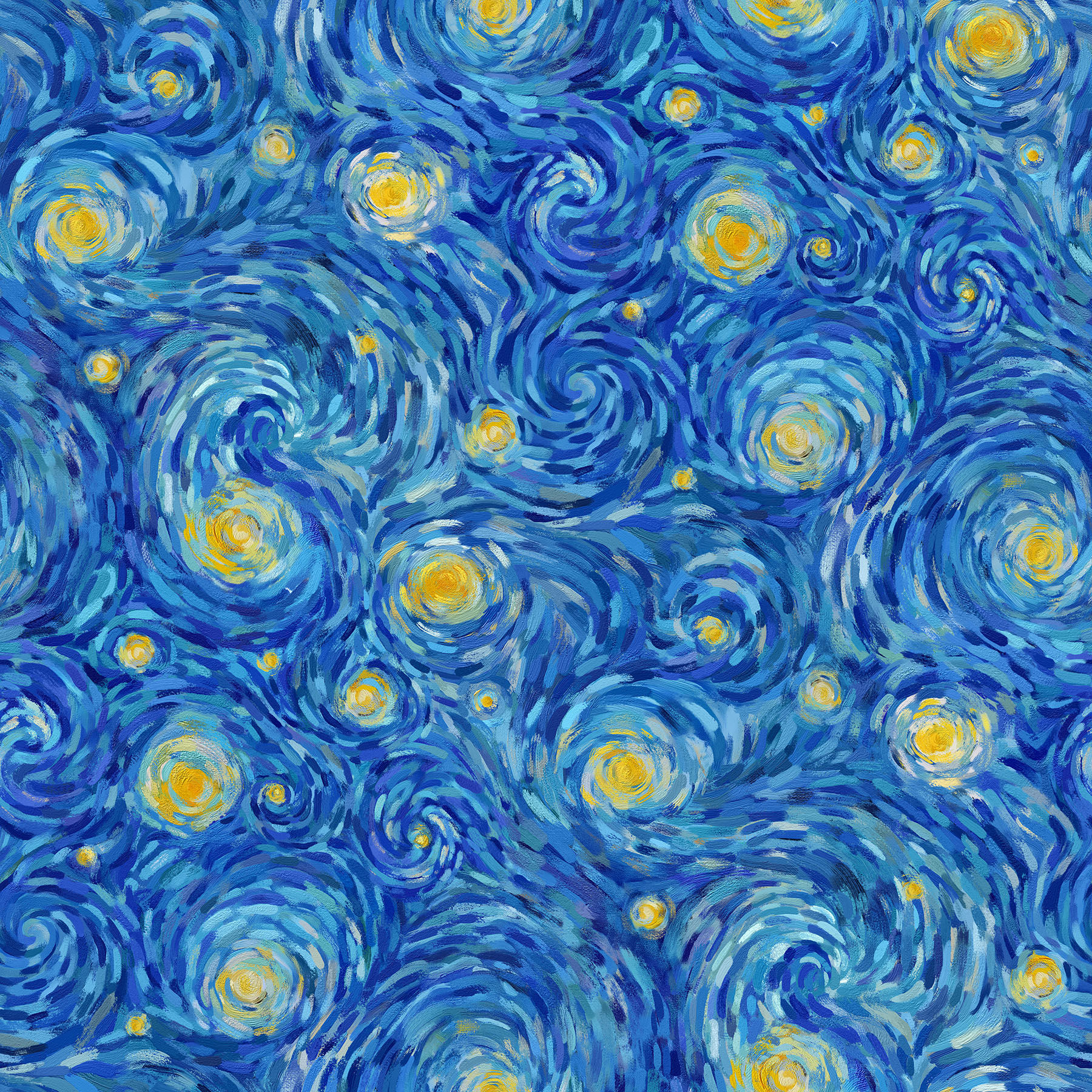 Starry Night - Night Sky in Dark Blue Multi by Elena Belokrinitski
