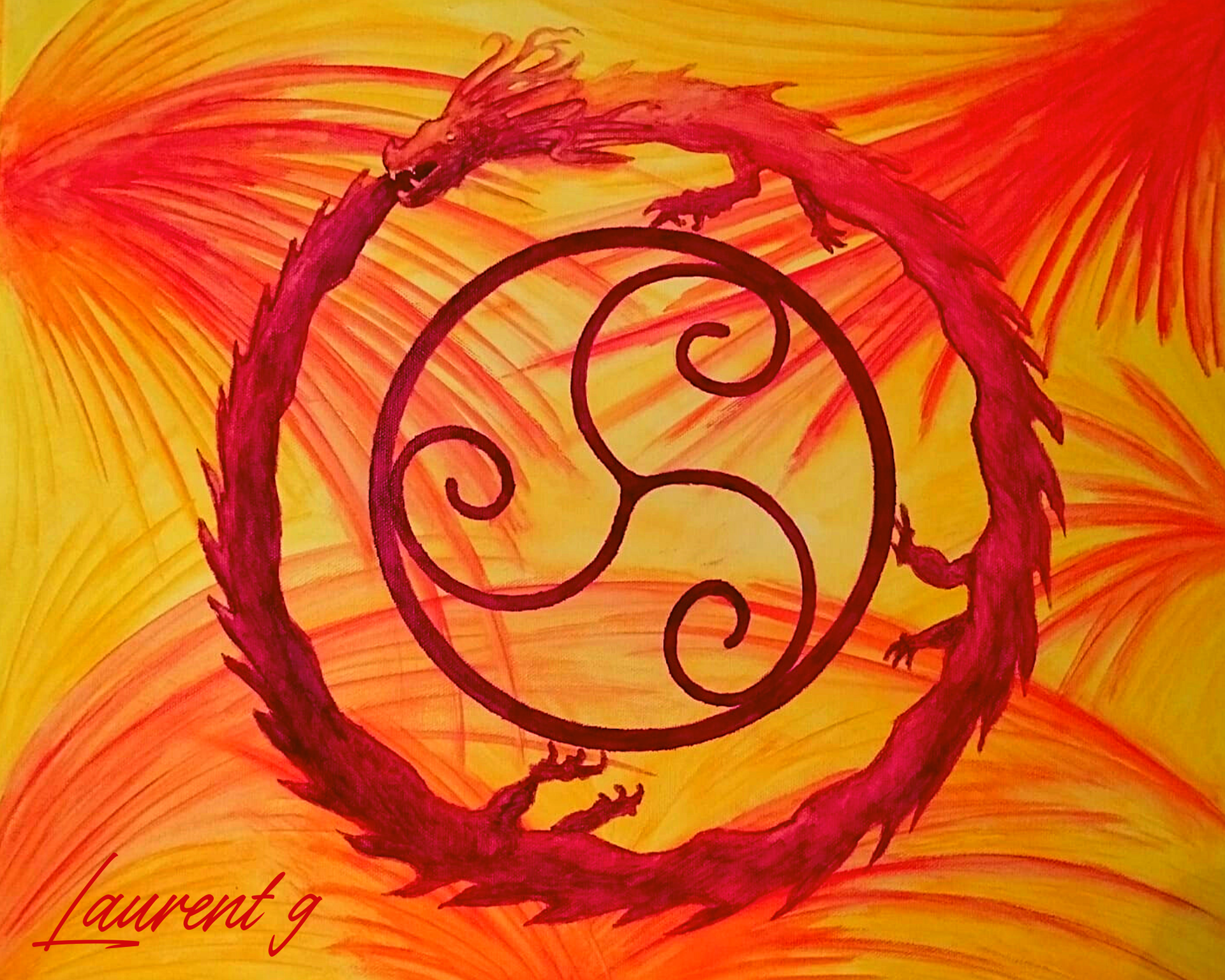 Ourobouros signé en rouge.webp