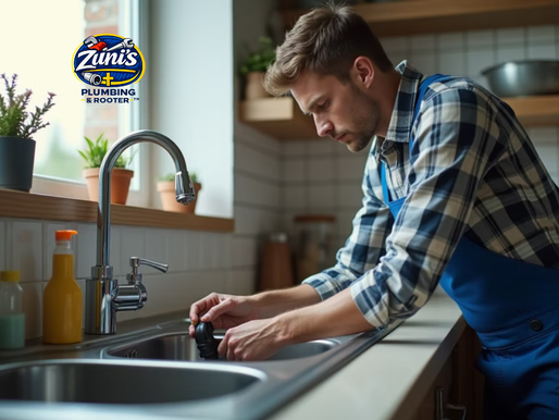 A plumber fixing a kitchen sink drainage in Visalia, CA
