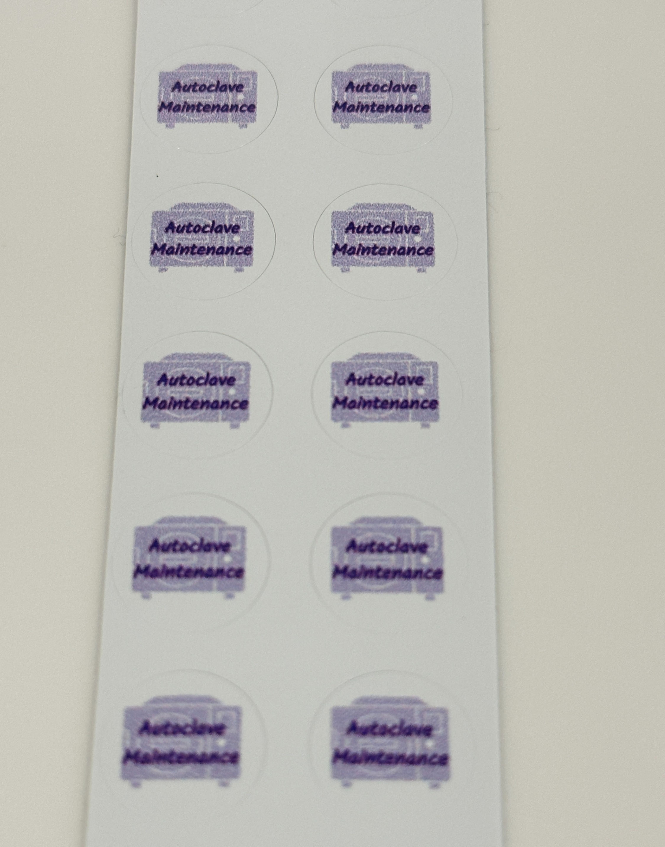 Autoclave Maintenance reminder sticker