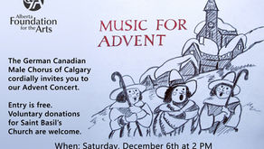 Music for Advent - December 6th 2025 - German Canadian male chorus of Calgary