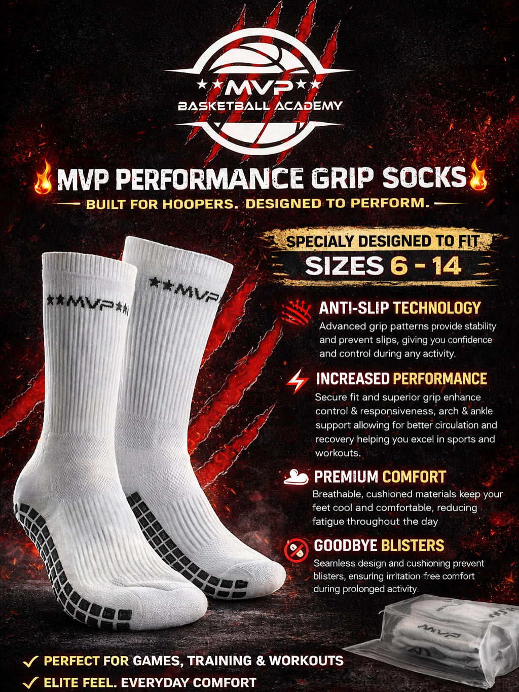 🔥 MVP PERFORMANCE GRIP SOCKS 🔥