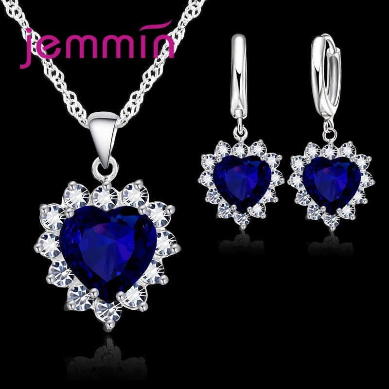 Thumbnail: Top Sale Wding Engagement Anniversary Gift Jewelry Sets 925 Silver Color Stamped