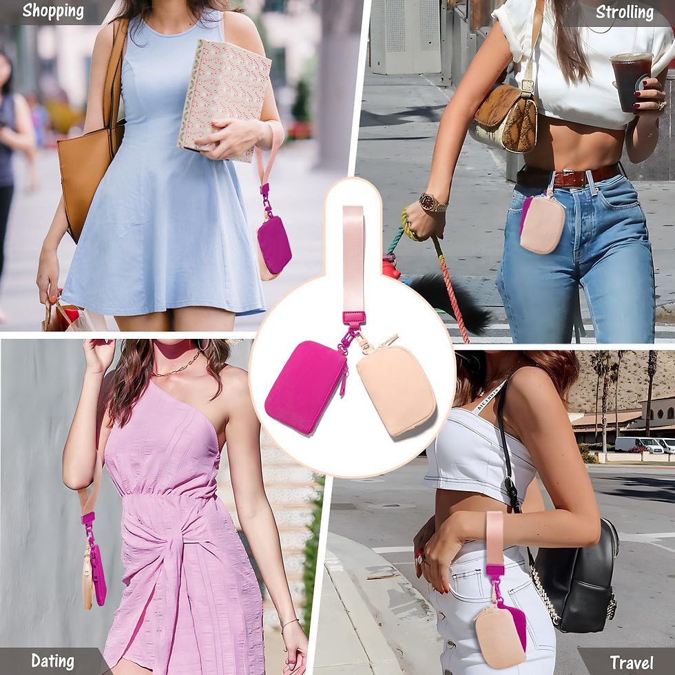 Thumbnail: 2PCS Mother’s Gift Mini Zip Around Wristlet Keychain Wallet Gift for Wristlet 