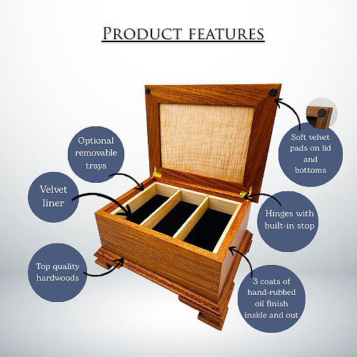 Thumbnail: Traditional  Mahogany Jewelry-Accessory Box.