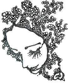 Pen And ink Drawing by Emil Gatone of Lisa Cornely