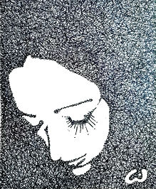Pen And ink Drawing by Emil Gatone of Lisa Cornely