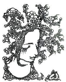 Pen And ink Drawing by Emil Gatone of Lisa Cornely