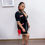 Thumbnail: Black Mini  Drawstring Dress