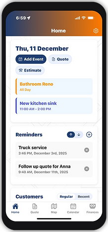 GoQuote Homescreen View