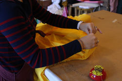 Process of pinning fabric
