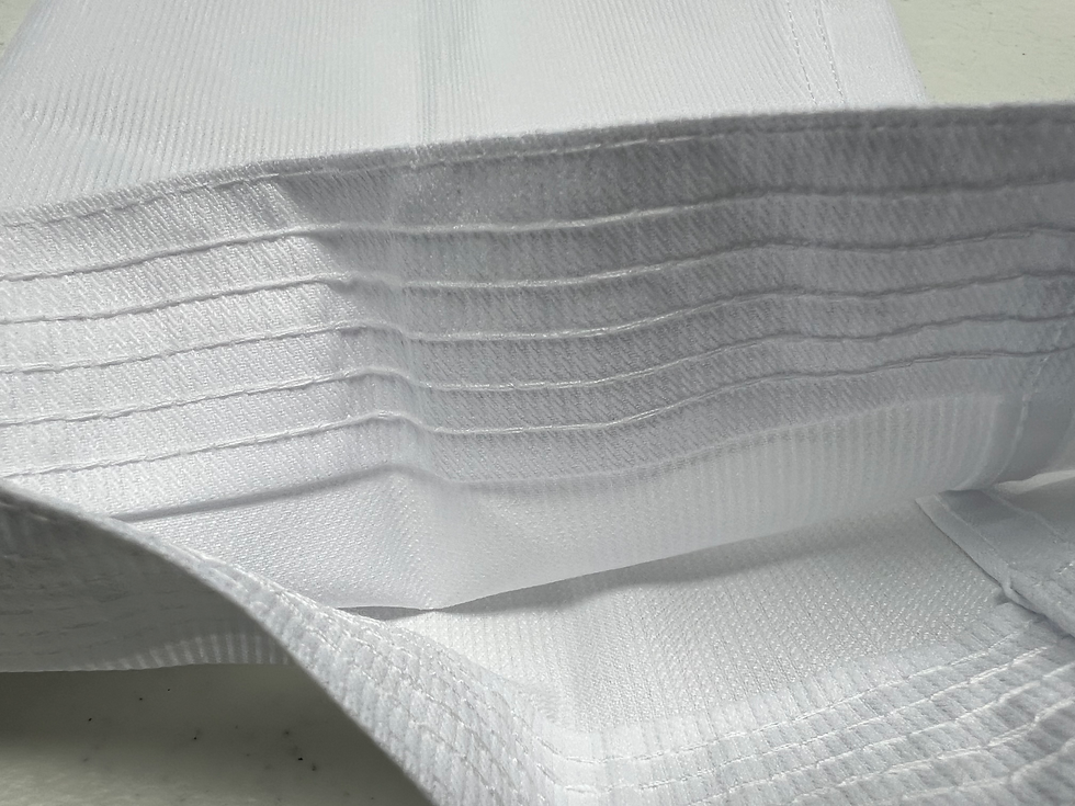 Thumbnail: Ribbed Taekwondo Uniform - White V Neck