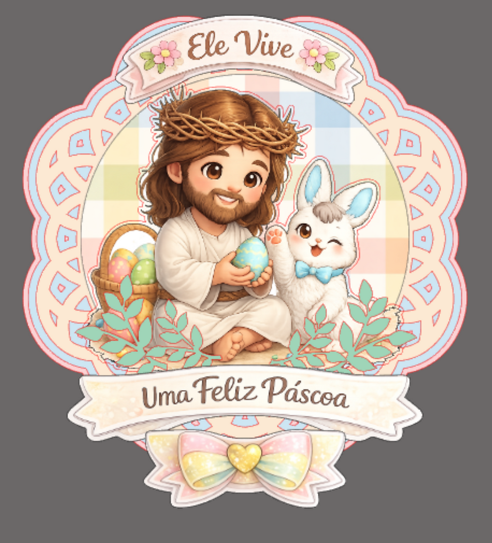 Miniatura: Arquivo Digital - Topo de Bolo Páscoa Jesus