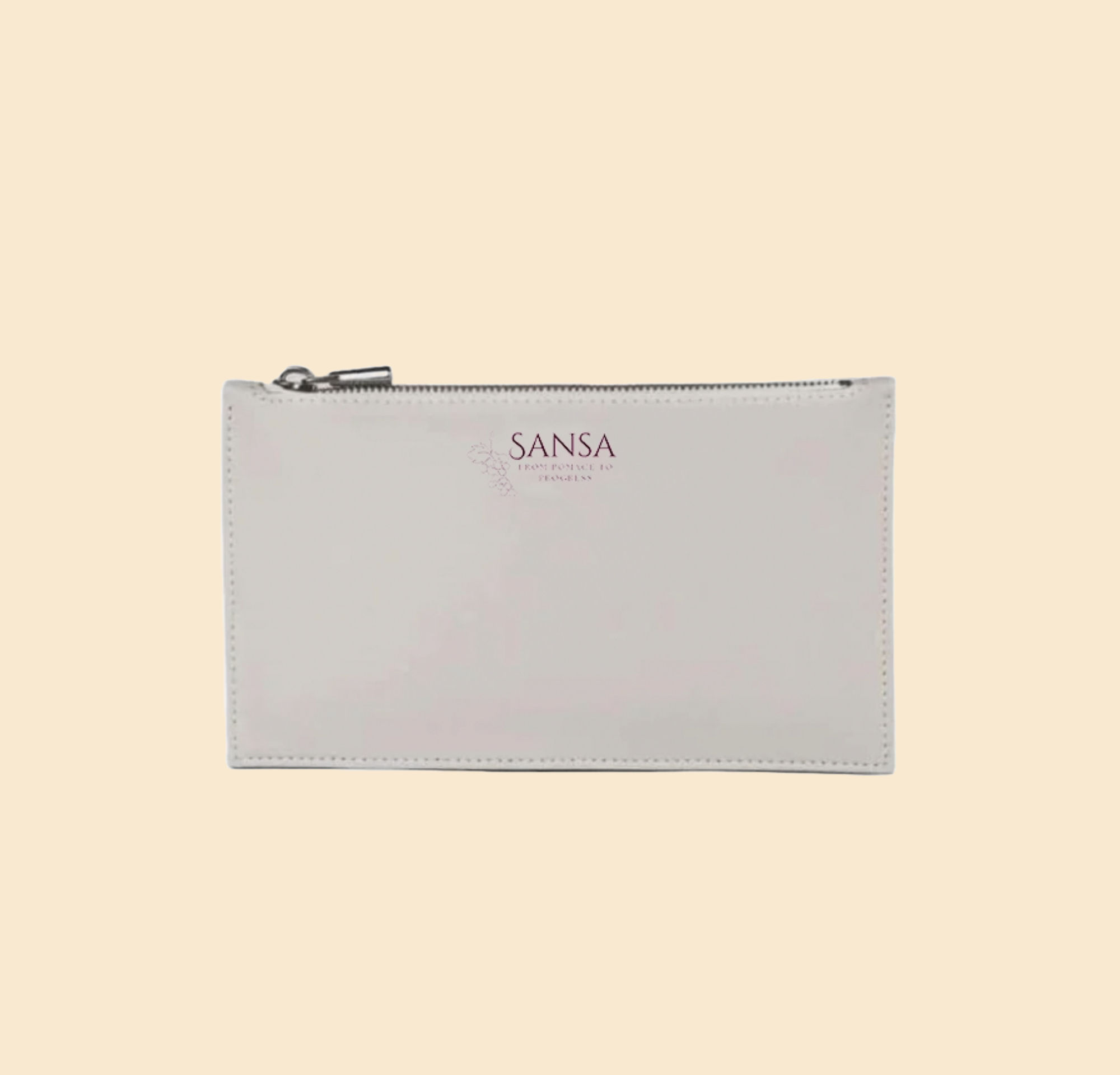 Ora Vegan Grape Leather Pouch I Cream