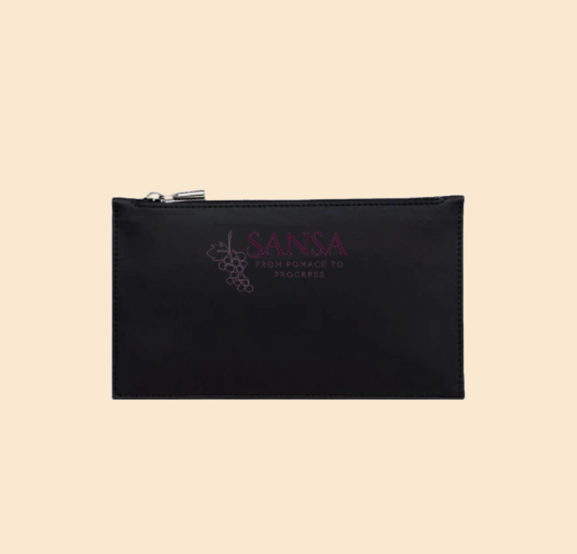 Ora Vegan Grape Leather Pouch I Black