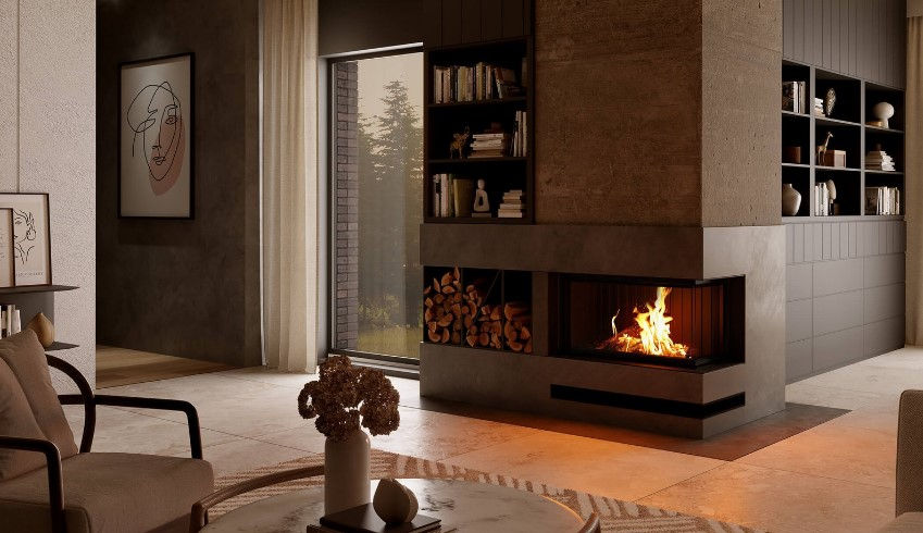 Foyer encastrable au bois de la marque Spartherm