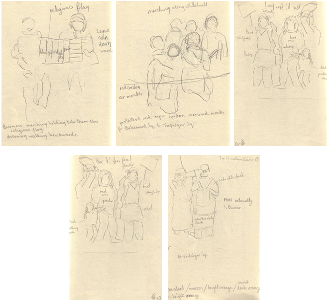 Marching for Burma - Drawings 6-10