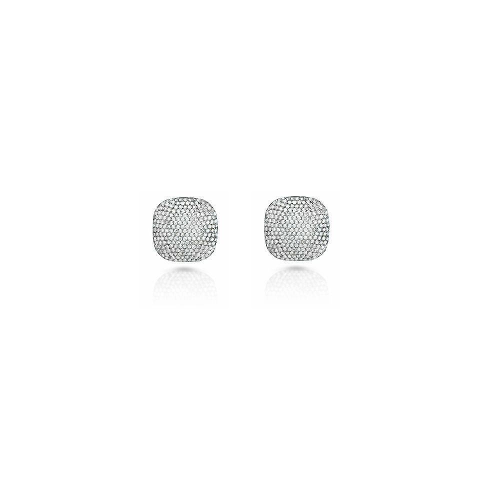 art deco grey diamond square stud earrings