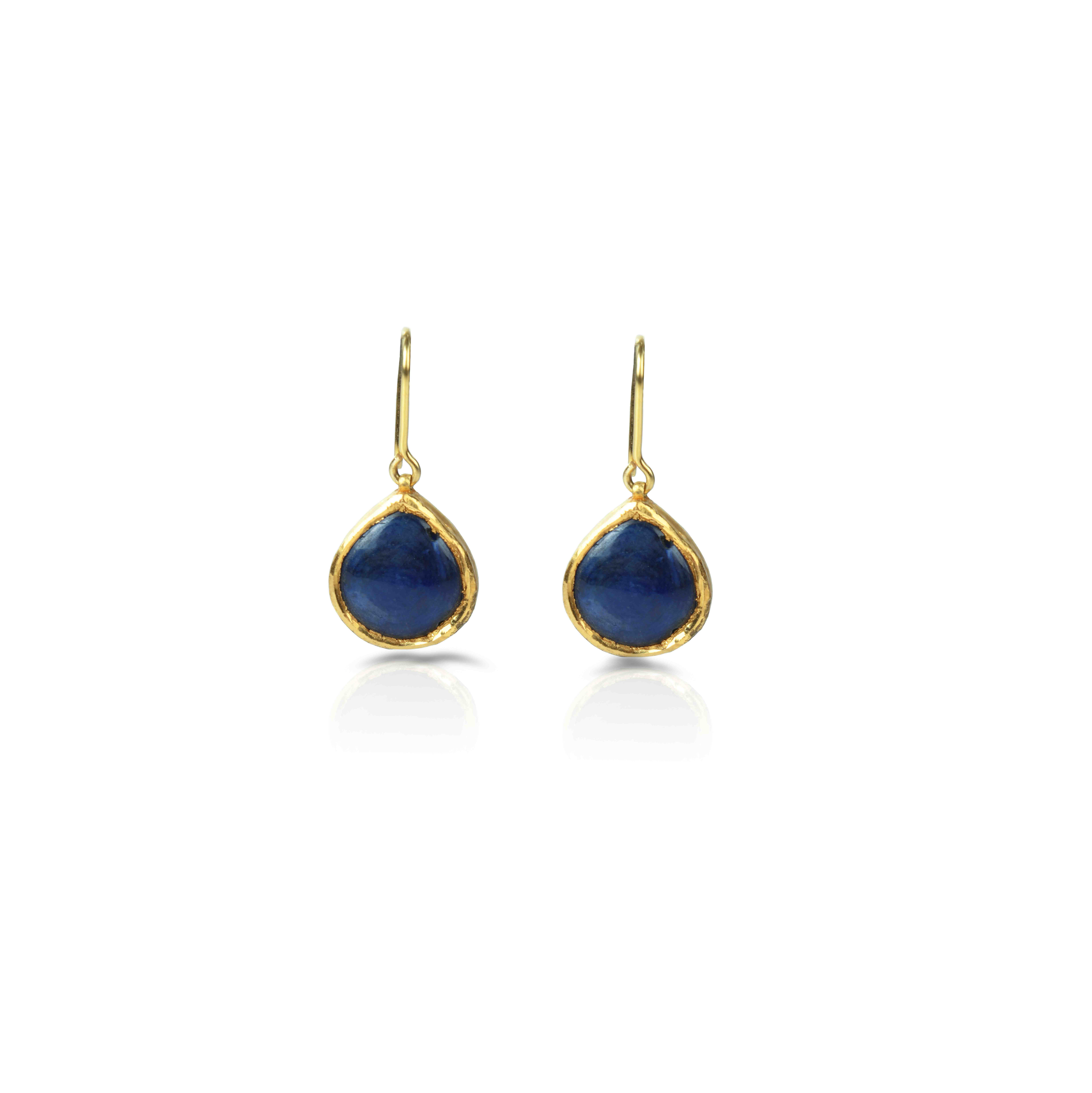 blue sapphire drop earrings 18K gold