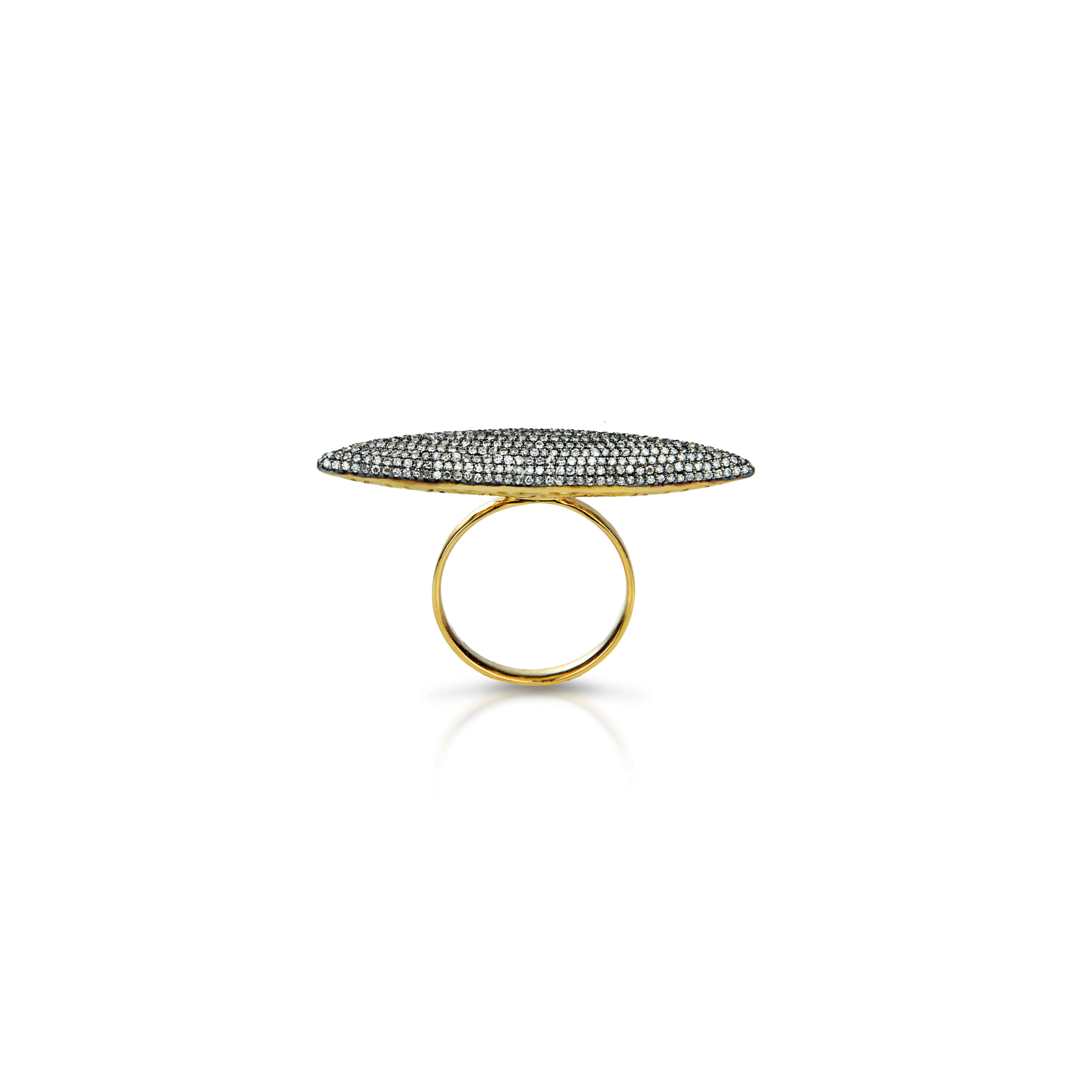 art deco diamond bar ring gold