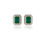 Thumbnail: rectangular emerald solitaire stud earrings