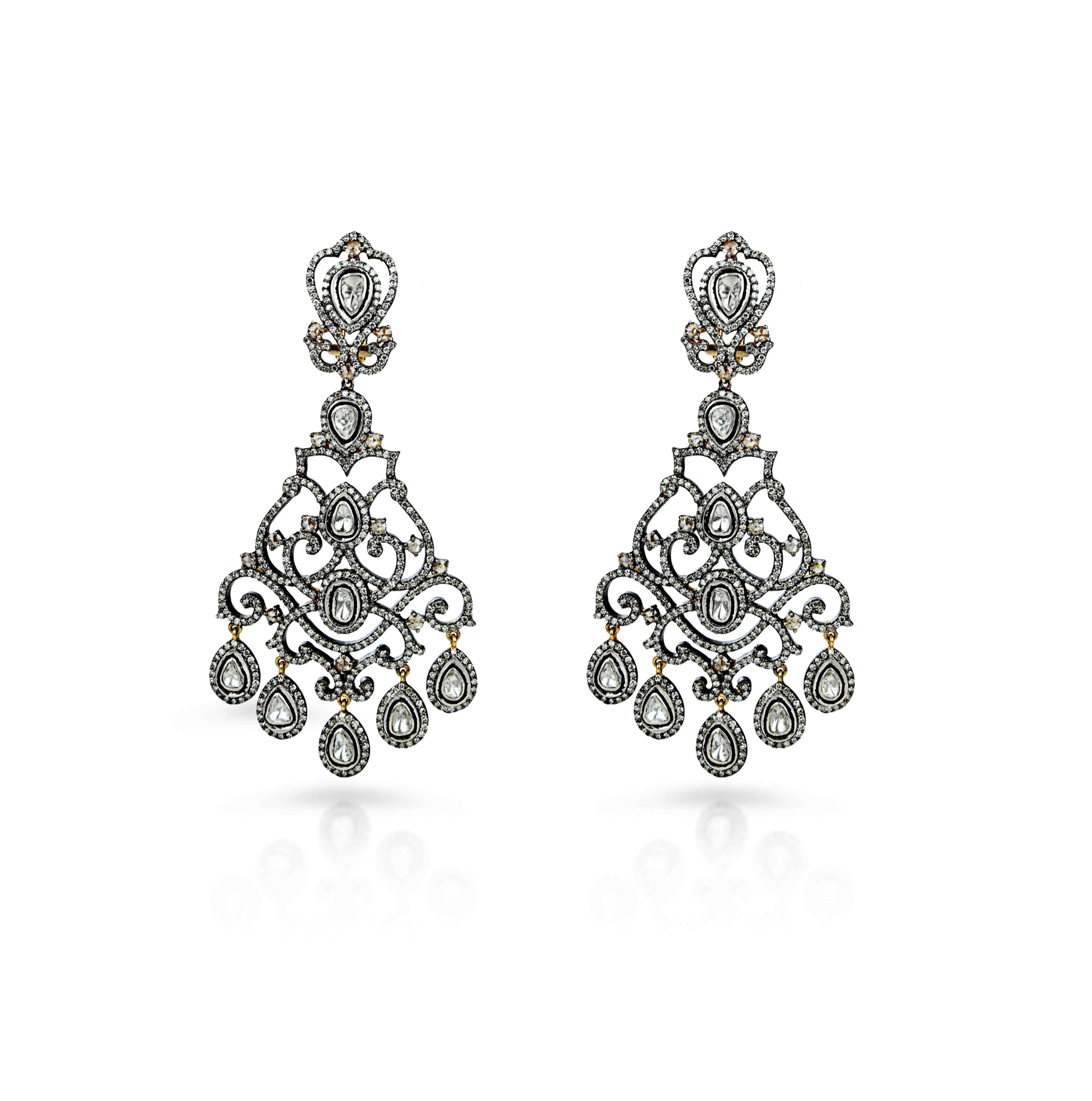 art deco classic diamond chandelier earrings
