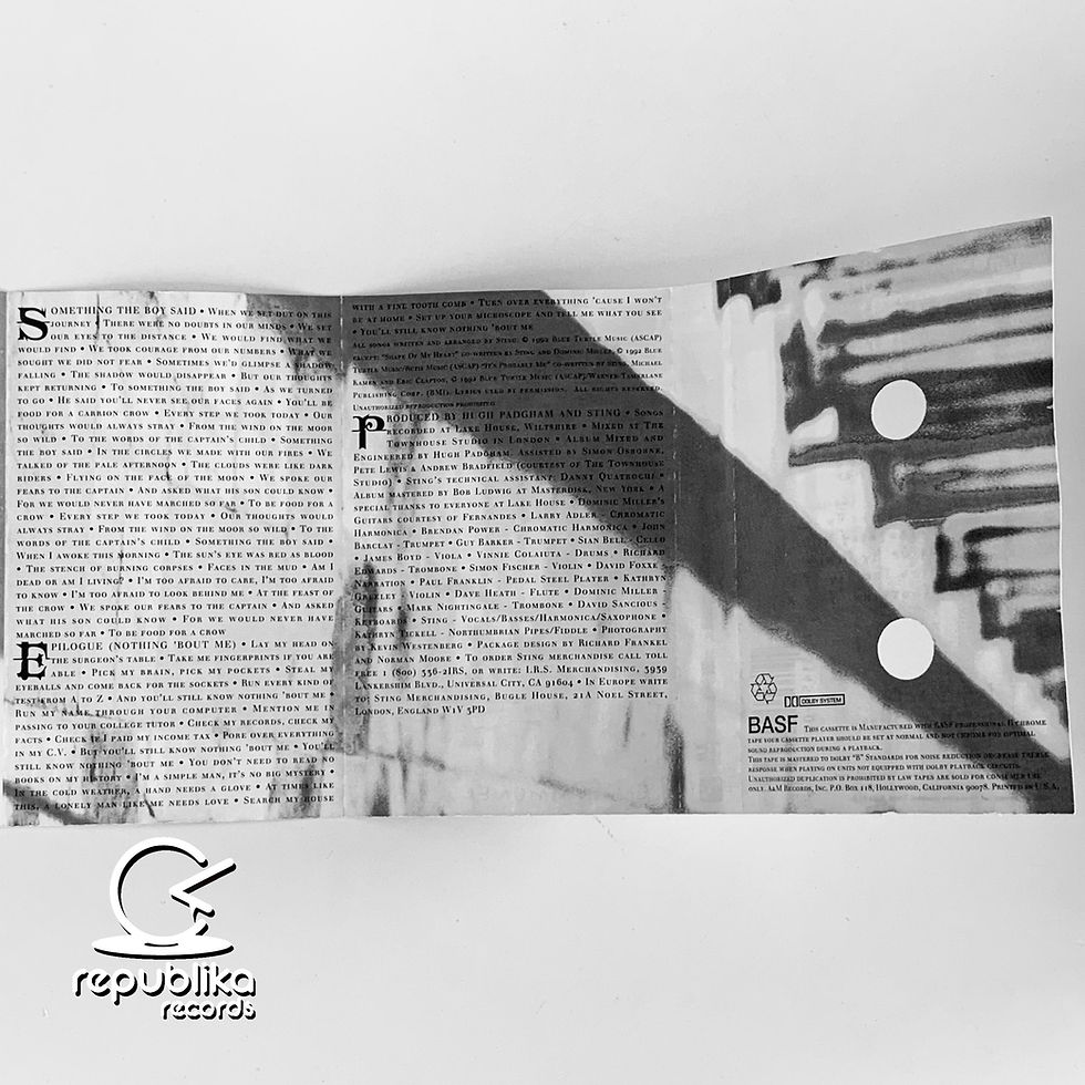 Miniatura: Sting "Ten Summoner's Tales" (Cassette Prensaje Original)