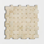Ivory Honed Filled Basket Weave Travertine Mosaics 12x12.jpg